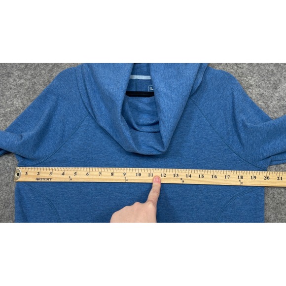 LL Bean Cozy Pullover Blue Medium Tall Cowl Neck - Picture 7 of 16